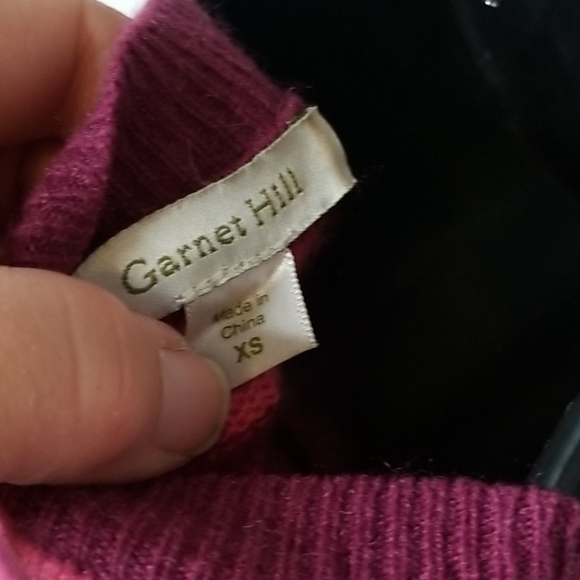 Garnet Hill cashmere pink striped sweater - Picture 4 of 8